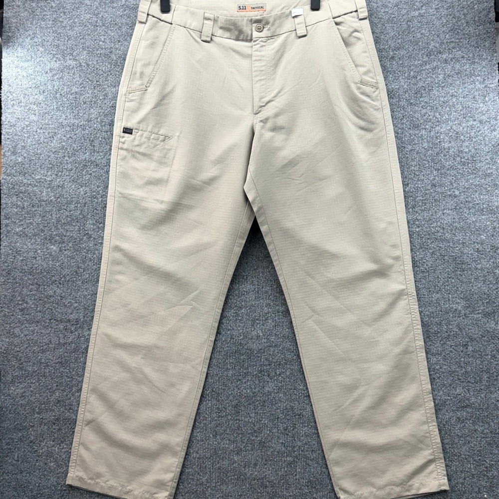 5.11 Tactical Defender-Flex Slim Pant Khaki‎ Style 74461 Size 38x32 Polyester